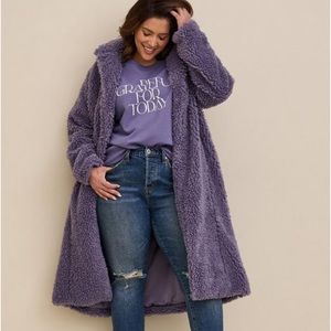 Torrid Lavender Sherpa Coat size 2 (18/20)